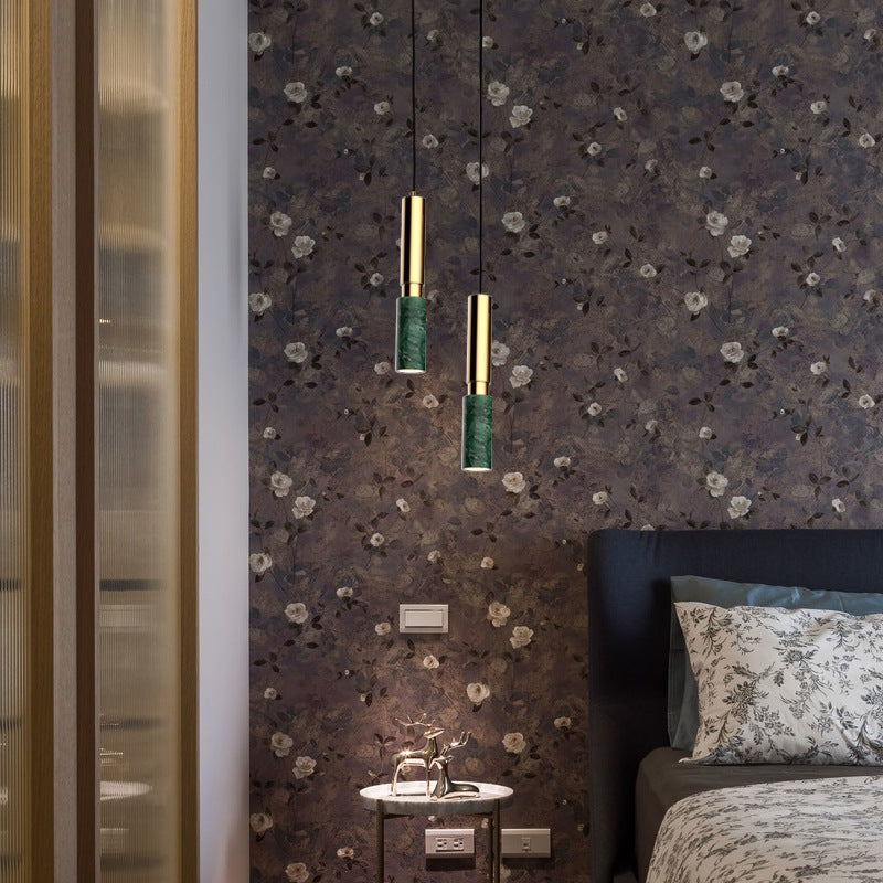 Slanke Marmeren Design Hanglamp – Cilinderdesign