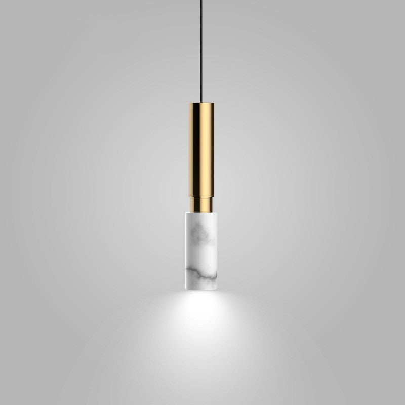 Slanke Marmeren Design Hanglamp – Cilinderdesign