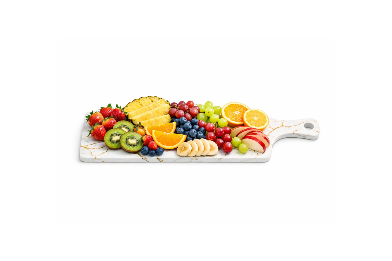 Marmerlook Porselein/Keramiek Bord – Zwart‑Wit met Goudaccent