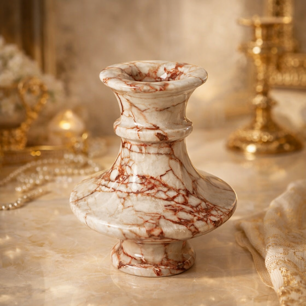 Franse Marmeren Designvaas – Rosso