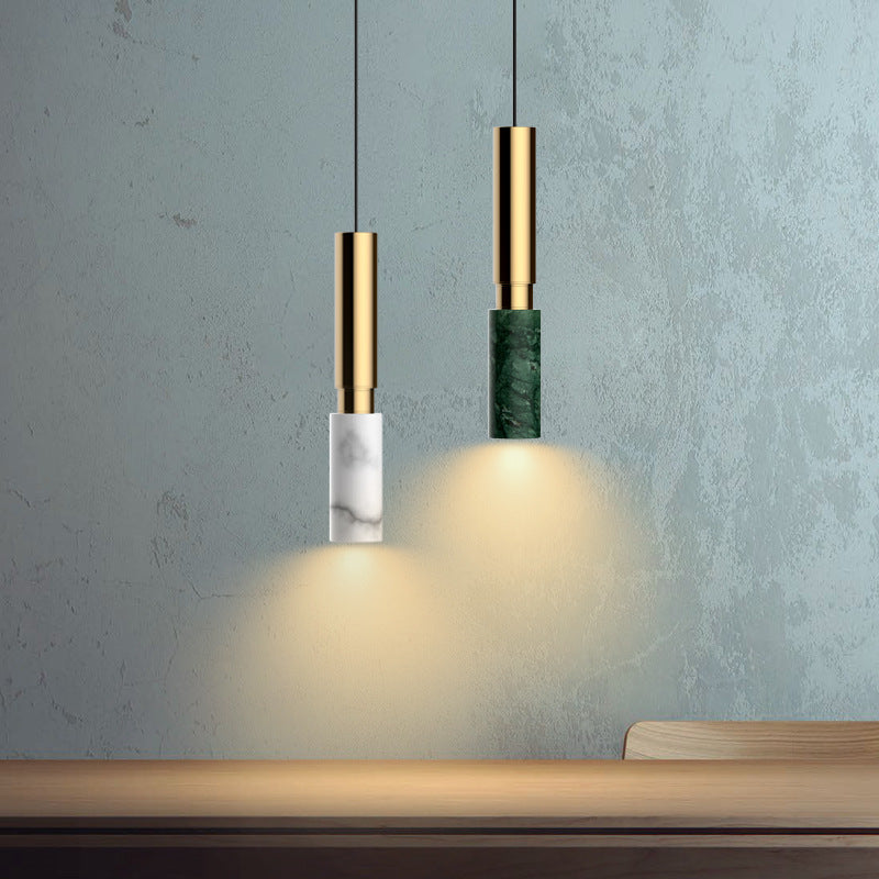 Slanke Marmeren Design Hanglamp – Cilinderdesign